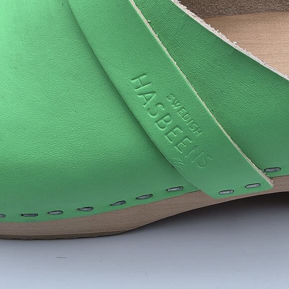 Swedish Hasbeens Husband Clogs Neon Green Size 40 - Picture 6 of 7